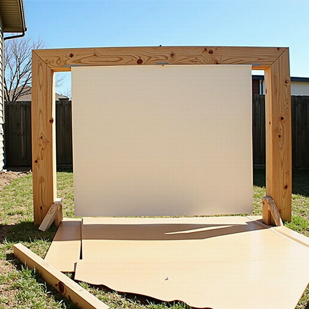 écran de projecteur extérieur fait maison