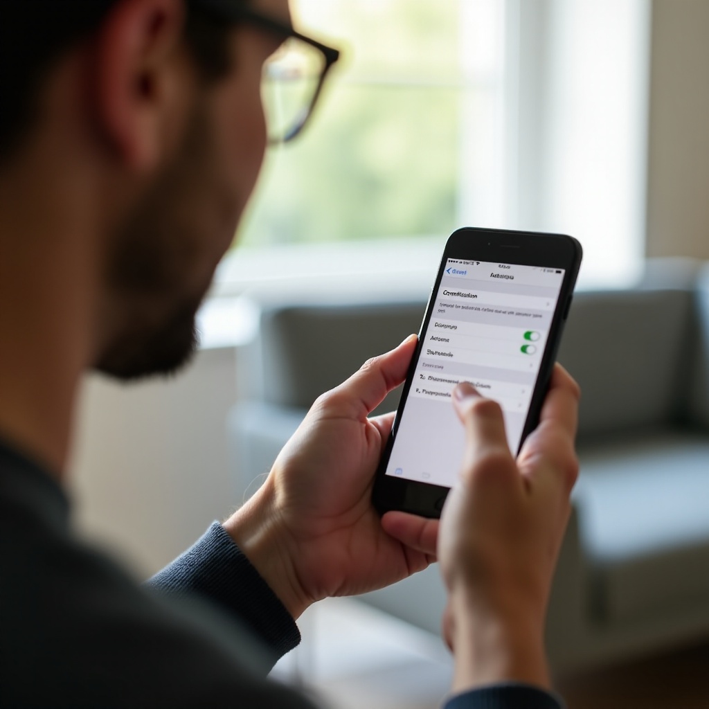 como alterar a distância da tela no iPhone