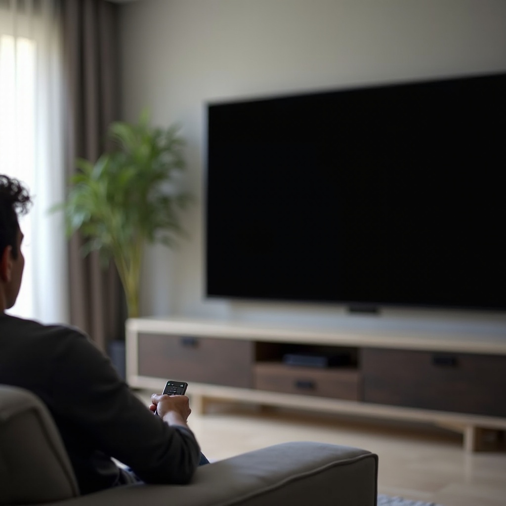 der Bildschirm des Element-Fernsehers wird schwarz