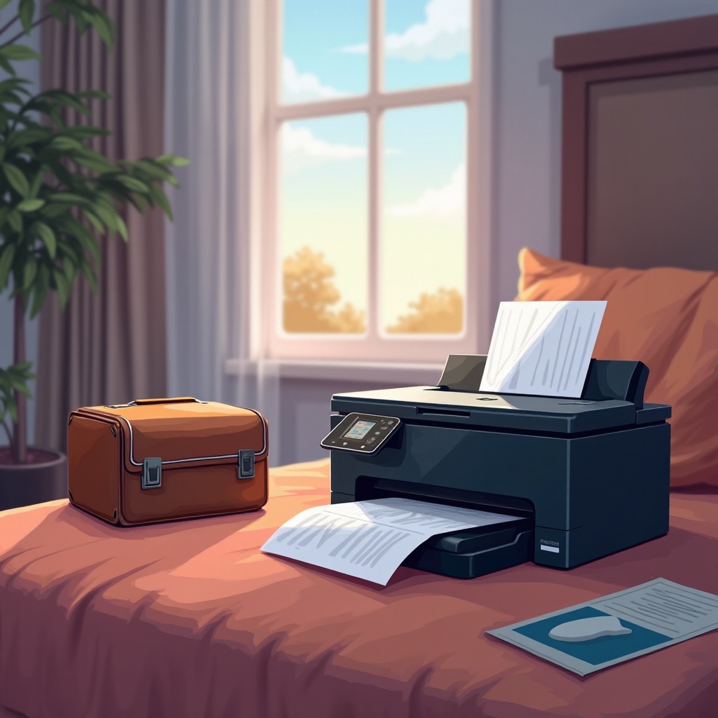 طابعة وماسح ضوئي محمول للسفر