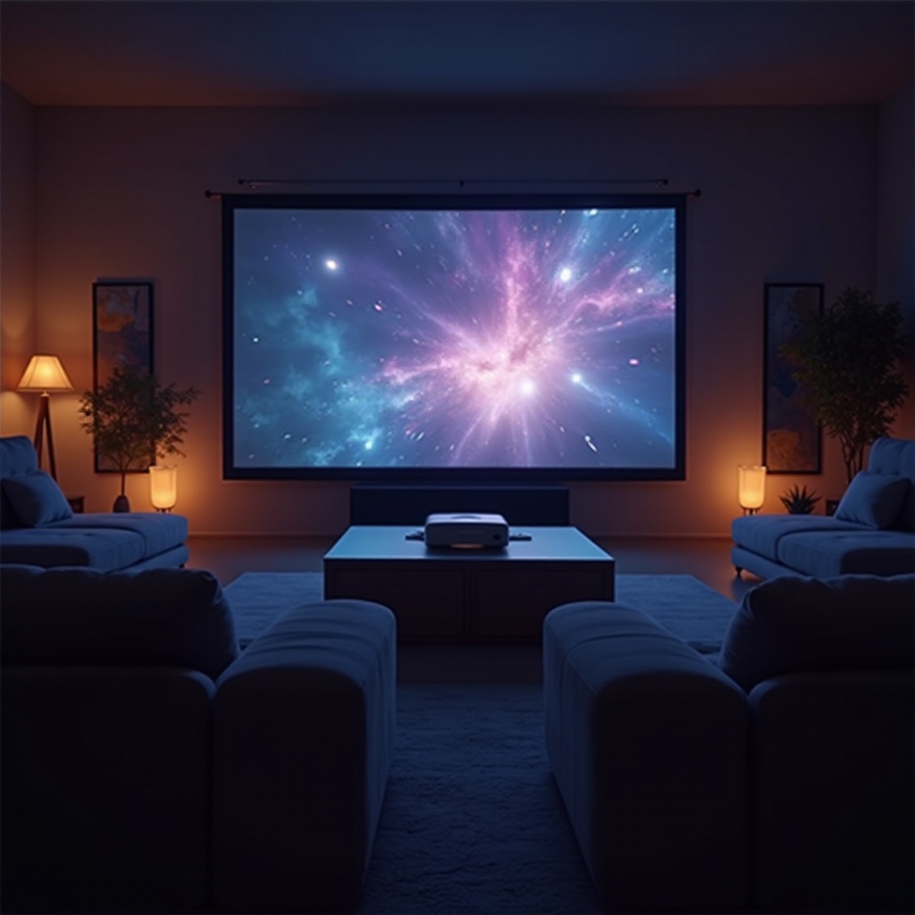 qual o tamanho de uma tela de projetor de 100 polegadas